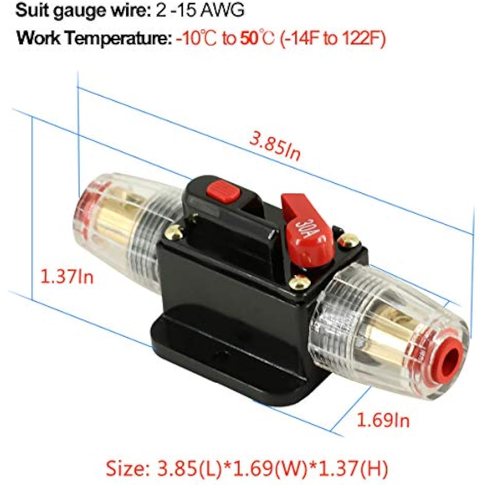 100A Inline Circuit Breaker Reset Fuse, Holder Amp Manual For 12V-24V