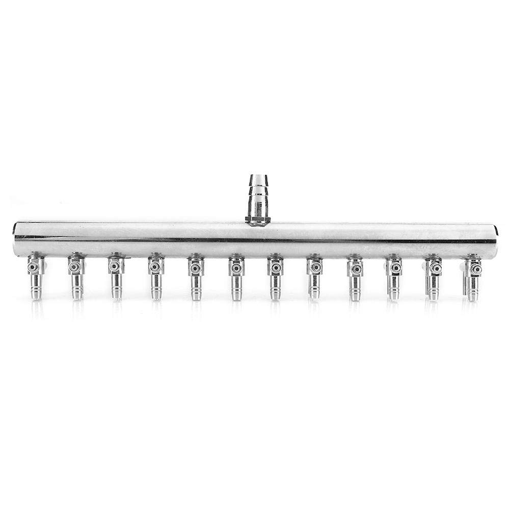 Stainless Steel Aquarium Valve, 12 Joints Aquarium Air Flowing Control Valve a Way Non-Return Check Valves Fish Tank Regulator Accessories