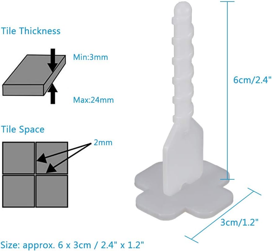 Plastic Floor Wall Tile Flat Leveling Clip Tool Tile Leveler Spacers (100PCS（-Base）: Home & Kitchen
