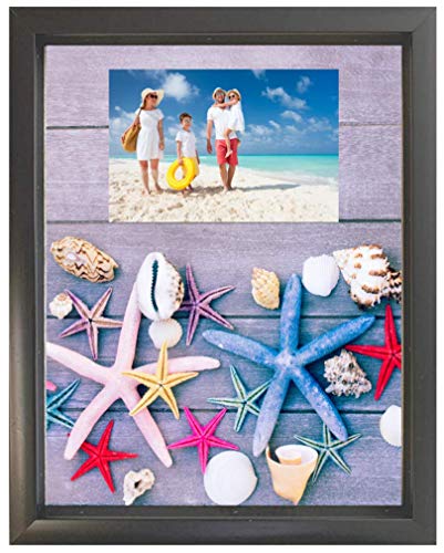(2-Pack) 12x15" Display Shadow Box Frame with Linen Background and 8 Stick Pins - Black Large Shadowbox Picture Frame - Box Display Frame, Baby & Sports Memorabilia, Uniforms, Military Medals, Wedding - Thumbnail 5