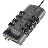 Belkin 12-Outlet Pivot-Plug Power Strip Surge Protector with 8-Foot Power Cord, 4320 Joules (BP112230-08)