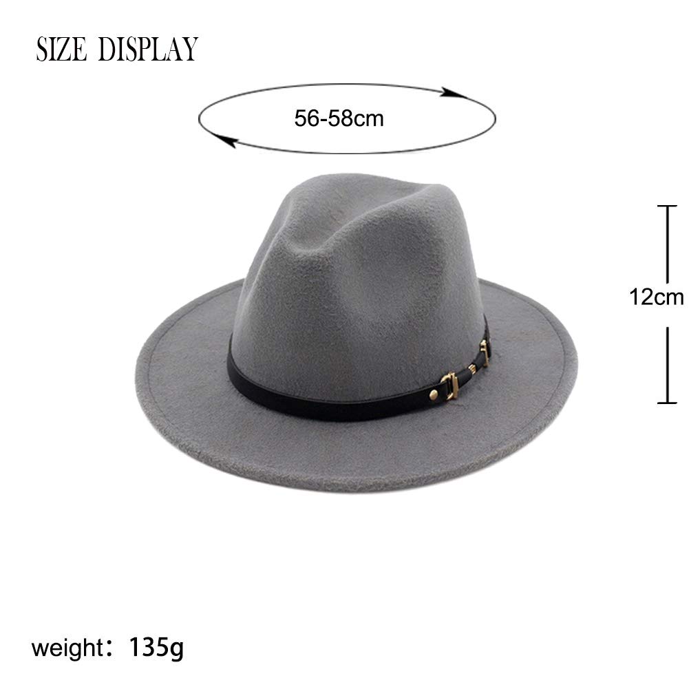 Men Wide Brim Fedora Hat 