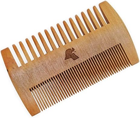 WOODEN ACCESSORIES CO Wooden Beard Combs With Kuwait Design - Laser Engraved Beard Comb- Double Sided Mustache Comb
