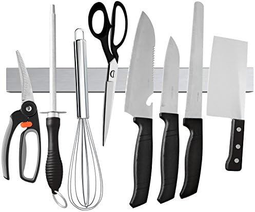 Ouddy 14 Inch Magnetic Knife Holder, Stainless Steel Magnetic Knife Tool Bar, Magnetic Knife Strip, Knife Rack Strip
