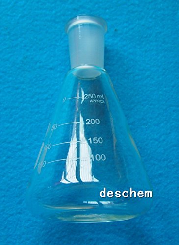 Deschem 250ml,24/40,Glass Erlenmeyer Flask,Chemistry Conical Bottle,Laboratory Glassware - Thumbnail 5