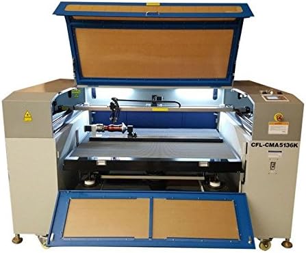 CAMFive Laser Up-Down System and Double CO2 Tube Head Cutter &amp; Engraver CMA5136KT Working Area 51x36 Cutting and Engraving Machine for Wood Acrylic Baseball bat and More. Advance Package