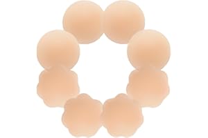 CHARMKING Pasties Nipple Covers 4 Pairs for Women, Reusable Adhesive Silicone Nipple Covers No Show