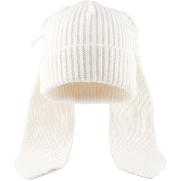 帽子 FLUFFY CHECK BUNNY EAR BEANIE LXYZXZ Bunny Long Ears Funny Hat Fluffy Winter Cap Warm Knit