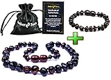 Baltic Amber Teething Necklace + Bracelet (Unisex) - Anti Flammatory, Drooling & Teething Pain Reduce Properties - Certificated Natural Baltic Amber with The Highest Quality.