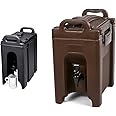 Cambro 2.5 Gal Black Beverage Camtainer and Carlisle 2.5 Gallon Brown Insulated Beverage Dispenser Bundle