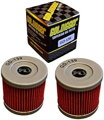 GOLDIGGER After Market HF139 & KN-139 Replacement Oil Filter Powersports/Motorcycle/Dirt Bike/ATV (2 Pack)