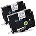 Fimax Compatible Label Tape Replacement for Brother TZe-231 TZe231 P-touch PTD210 PTH110 PTD600 PT-400 Cube Label Makers (12mm 0.47 Black on White,2PK)