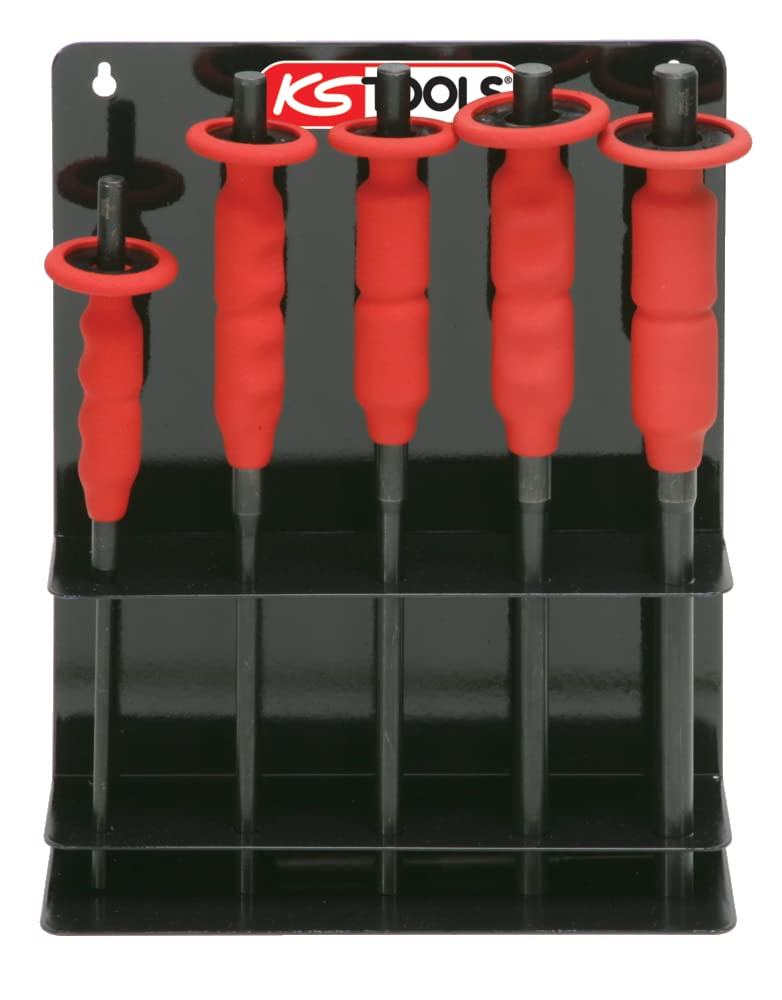 KS Tools 156.0020 Pin Punch Set Round Shaft (5 Pieces) 6-14mm with Foam Rubber Grip