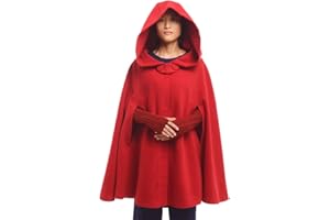 GRACEART Women's Hood Woolen Cape Bridal Wedding Winter Cloak Plus Size Thick Coat