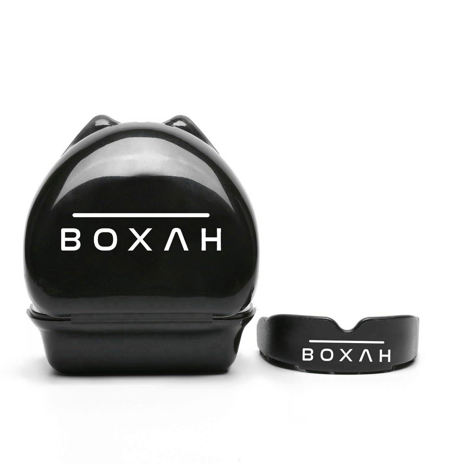 BOXAH - Professional & Versatile Mouthguard for Adults and Juniors, Comfortable and Easy to Fit Gum Shield, Ideal for Boxing, Martial Arts, Rugby, Training & More (One Size, Black) — image 1