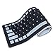 Alinshi Foldable Silicone Keyboard USB Soft Waterproof Keyboard (Black)