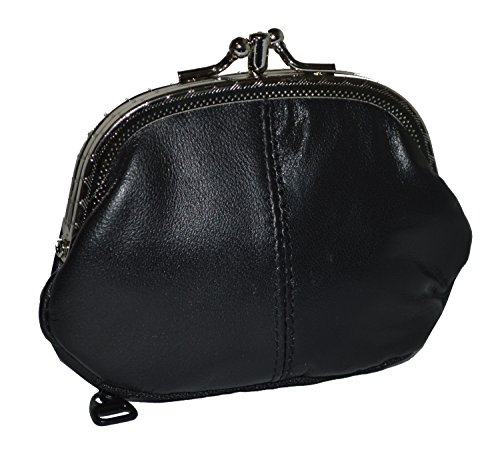 Coin Purse Double Frame with Zipper Pocket