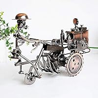 BPFQAH Iron Tractor Model Sliding and Rotating Modern Retro Metal Home Decoration Gift Collection Artwork Sculpture for Car Lovers,Bronze