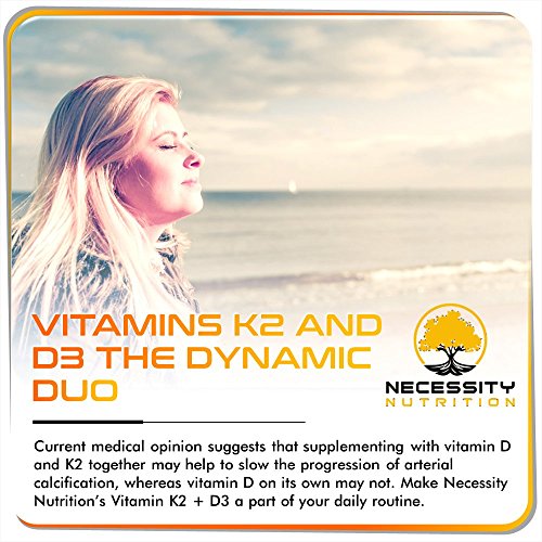 image for Necessity Nutrition K2-D3 (MK-7) Vitamin Supplement 5000 IU Capsules N