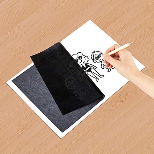 200 Sheets Transfer Tracing Paper Carbon Graphite Paper and 5 Pcs