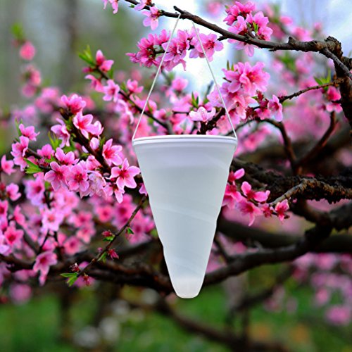 LEDMOMO Solar Garden Lights, Cornet Shaped Waterproof Hanging Light for Garden Stree and Festival Ornaments Outdoor Hanging(White Light)