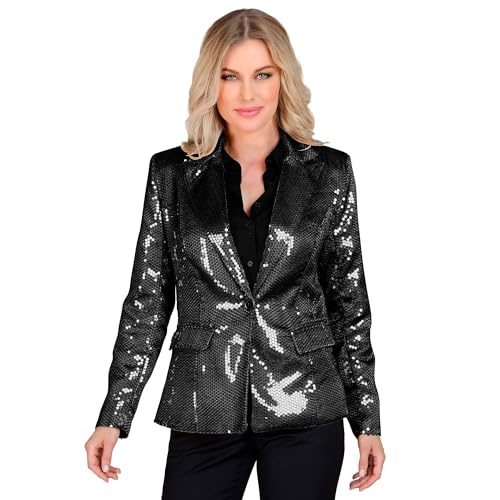 W WIDMANN MILANO Party Fashion - Pailletten Blazer Damen, funkelndes Jackett, für Karneval, Festival, Mottoparty