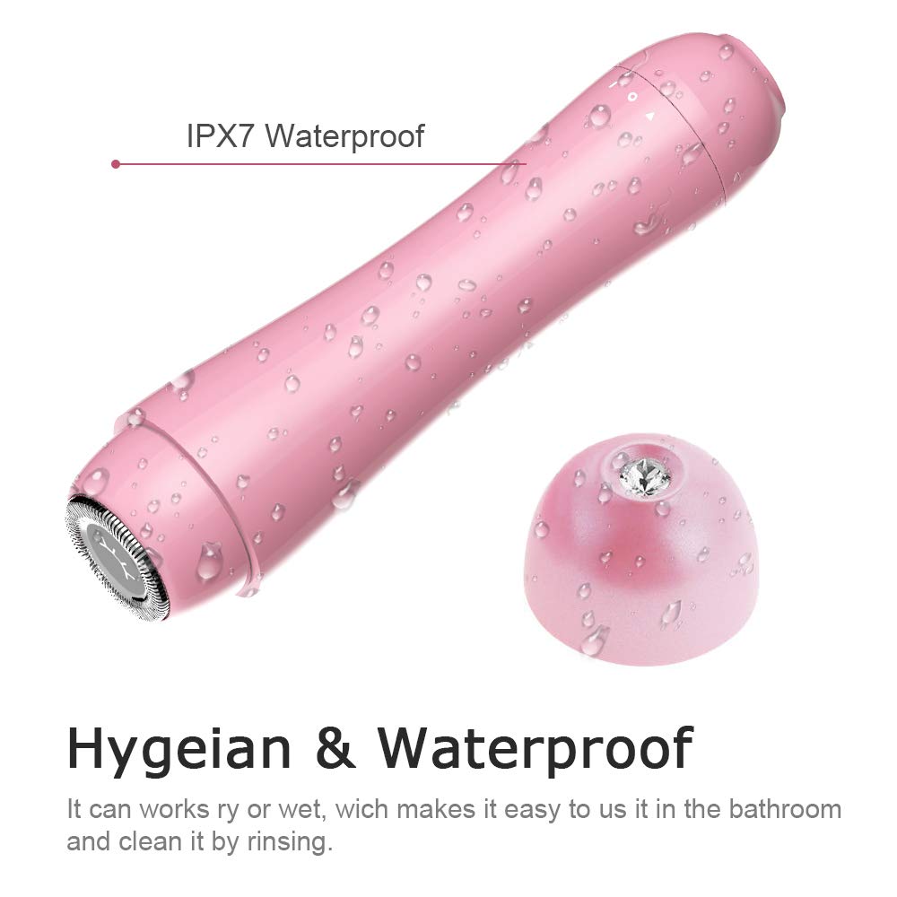 Queenwill Womens Facial Hair Remover Electric Facial Hair Razor for Women Portable Mini Hair Body Shaver Razor Painless Hair Removal Tool