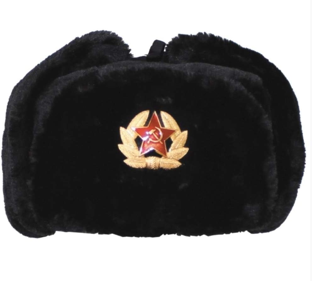 MFH Russian Winter Cap Black with Badge size L - Image 3