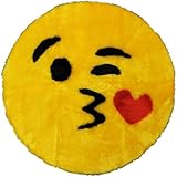 Emoji Rug - Soft and Cute - Made in France - Emoji Mat fit for Any Room - Dorm Bed Bathroom Kids Room Emojis (Kiss)