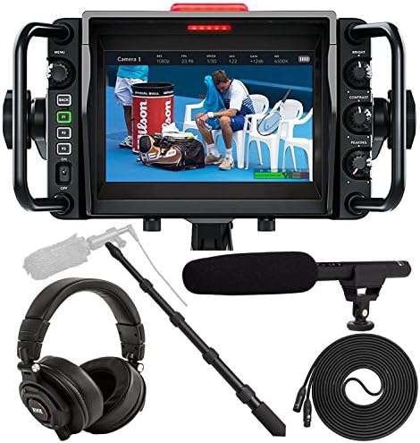 Blackmagic Design URSA Studio Viewfinder 7" Live Production V-Lock Plate SDI Monitor Connection Detachable Sunshade Viewfinder for URSA Mini, LyxPro Microphone, XLR Cable, Headphones, Shotgun Mic