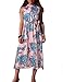 Women's Sleeveless Halter V Neck Split Backless Beach Wear Prom Party Boho Floral Print Flowy Maxi Shift Casual Dress