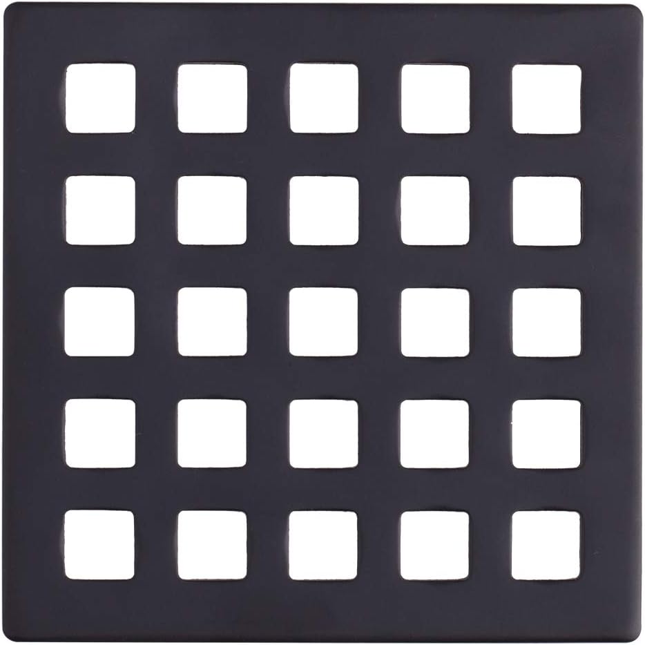 Uni-Green Square Drain Grate Replacement | Drain Cover | Shower Strainer Grid (Matte Black)