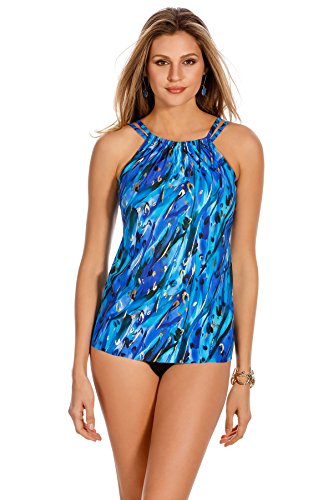 Miraclesuit Women's Animal Magnetism Shoreline High Neck Underwire Tankini Top