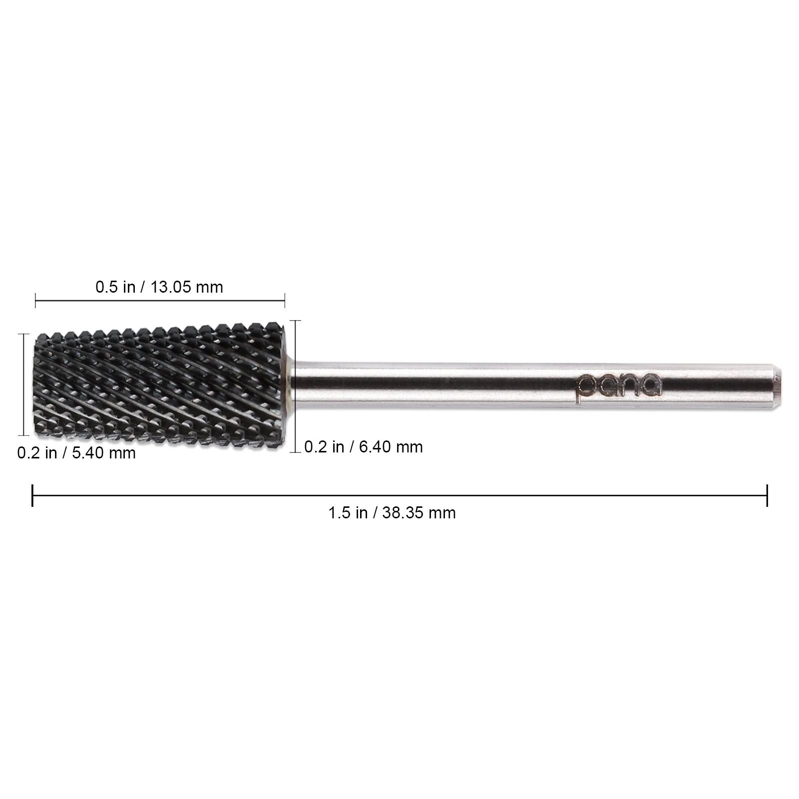 PANA Tapered Barrel Carbide 3/32" Shank Size - (Black, Medium Grit) - Fast remove Acrylic or Hard Gel Nail Drill Bit for Manicure Pedicure Salon Professional or Beginner - Image 2