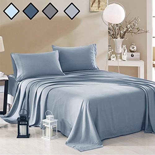 Bed Sheets Queen Size Light Gray - Ultra Soft Bedding Sheets Set Deep Pockets - 100% Brushed Microfiber 1800 Bed Sheet Sets by MELODIE DIRECT