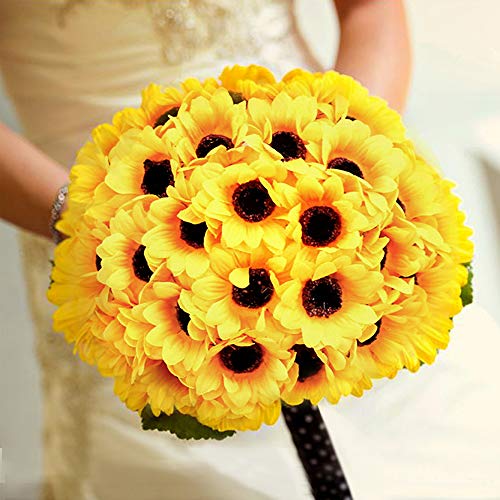 Mocoosy 100Pcs Artificial Sunflower Heads 2.8" Fake Sunflowers Yellow