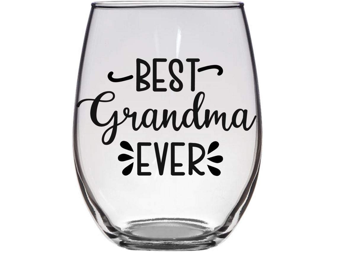 Grandma Wine Glass Best Grandma Ever Gift Cute Present