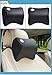 BOSONER Car Neck Pillow, Driving Comfortable and Soft Premium Memory Foam Leather Universal Car Neck Pillow Comfortable Pillow Car Headrest/Protect Neck&Vertebra in Travel/Office/Home/car (Black)