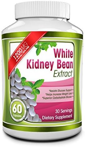 Pure White Kidney Bean Extract Supplement - 1200mg per Serving - All Natural Carbohydrate and Starch Blocker - Best Formula for Weight Loss and Appetite Suppression - 60 Capsules by Aldom Fitness