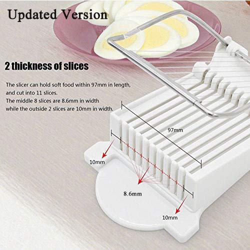 Luncheon Meat Slicer Yummy Sam Cheese Slicer Boiled Egg Slicer Fruit Slicer Soft Food Slicer Sushi Cutter Canned Meat Slicer with 10 Cutting Wire in Stainless Steel - Thumbnail 4
