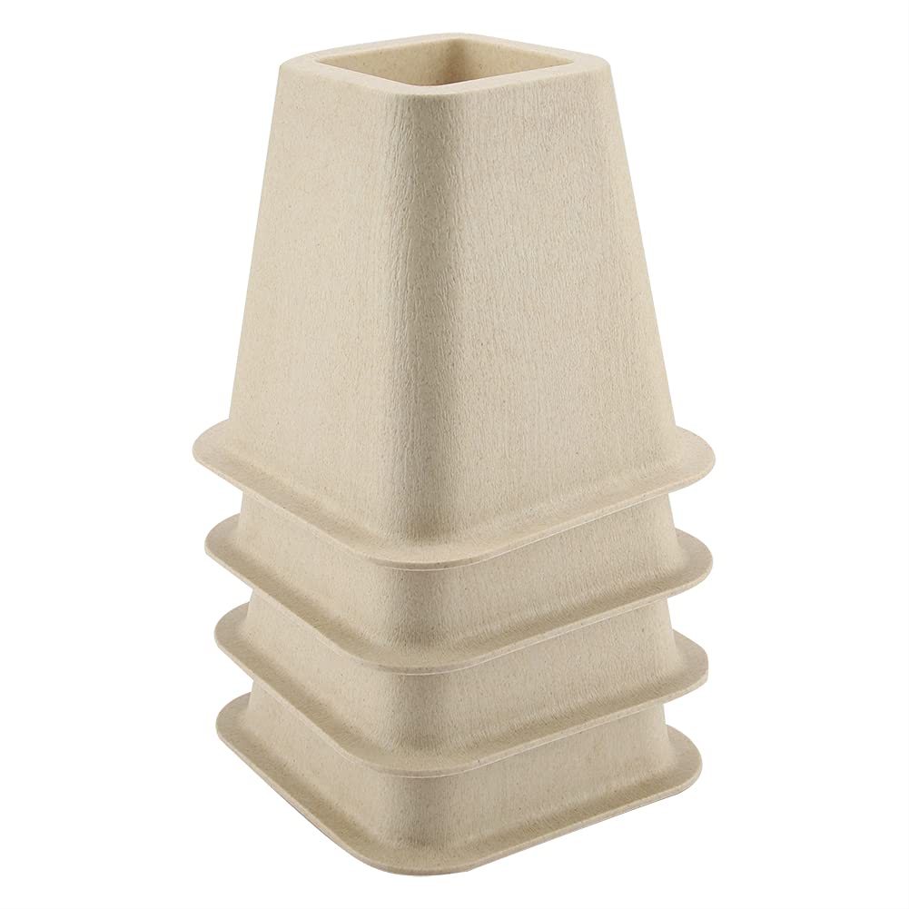 4 Pack Bed Risers, 6in Furniture Risers, Heavy Duty Furniture Risers Lifter Stackable Bed Leg Elevators Aid Raising for Sofa Table Chair Lifter Stability Risers