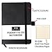 RICCO BELLO Hardcover Pocket to Do List, Undated, Vegan Leather Notebook with Pen Loop, For Work, School, Home, Productivity Planner, 4.25 x 6 inches (Black)