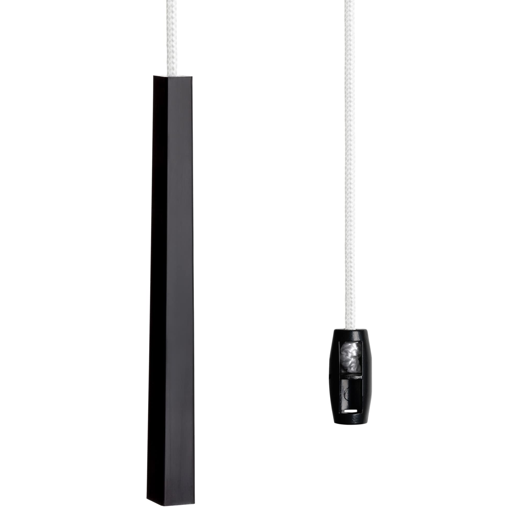 sleeklight Light Pull Cord, String and Handle. Slimline, Subtle Cube Minimalist Design in a Choice of Silver, Black and Gold. (Jet Black)
