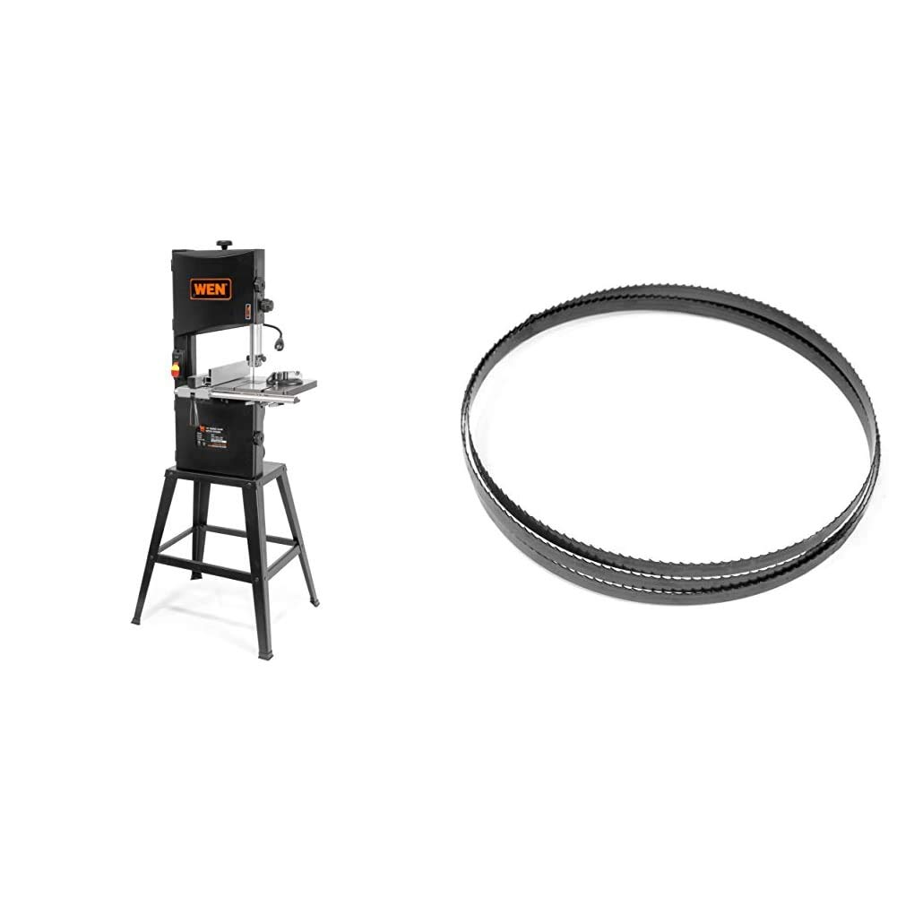 WEN 3962 Two-Speed Band Saw with Stand and Worklight, 10" & BB7250 72" Woodcutting Bandsaw Blade with 6 TPI & 1/2" Width