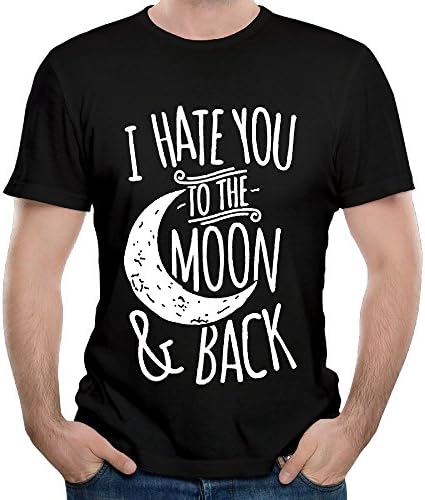 WYF Mens Tshirt-Vintage I Hate You to The Moon and Back Black