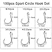 Offset Circle Fishing Hooks Kit - 180pcs 2X Strong Saltwater Freshwater Fish Hooks Sharp High Carbon Steel Octopus Fish Hooks, Size 1-5/0
