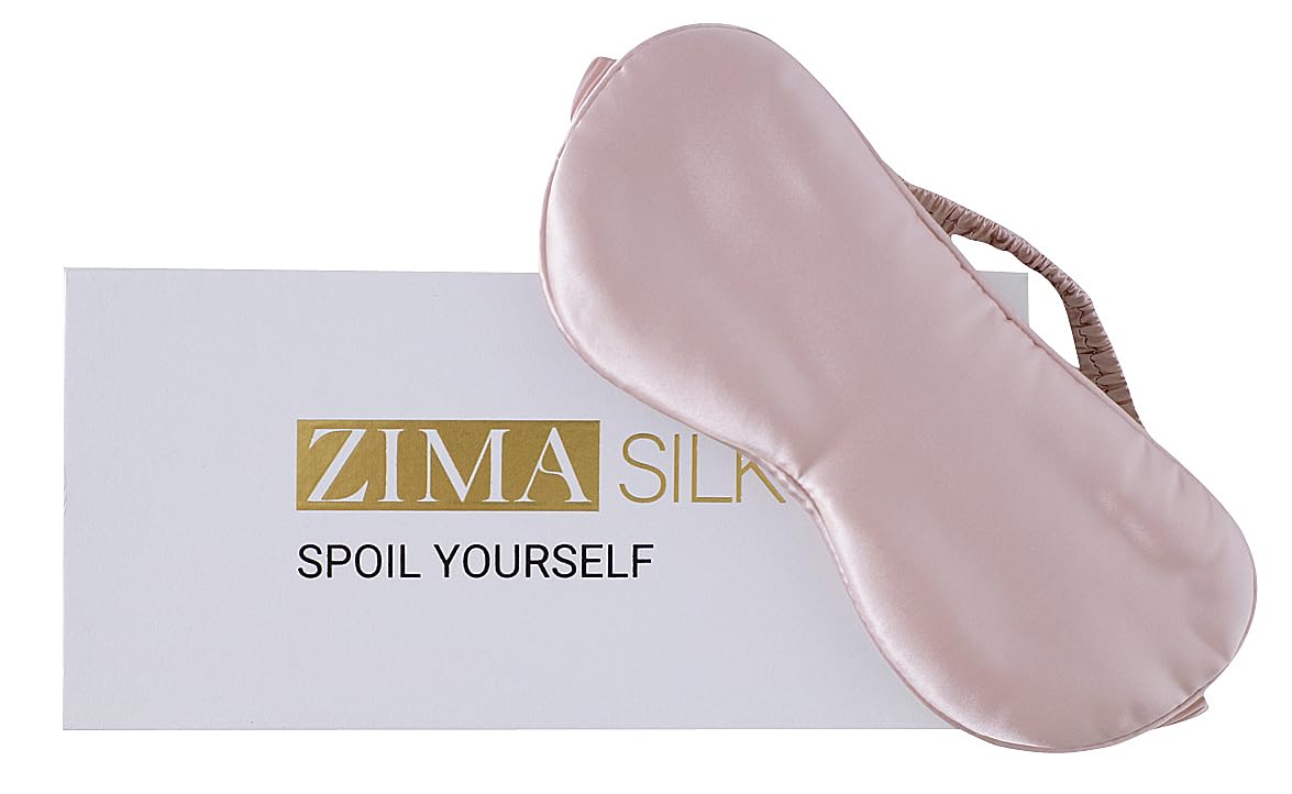 ZIMASILK 100% 22 Momme Pure Mulberry Silk Adjustable Sleep Mask, Filled with Pure Silk, Wrapping Strap- Soft, Breathable & Comfortable Blindfold, Perfect Blocks Light for Sleeping (Light Plum)
