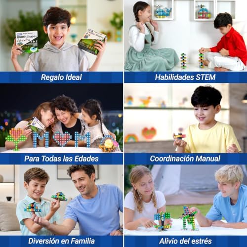 Magnet Fidget Spinner Glow - 16 Bloques: Spinner transformable, Cubo Infinito y Rompecabezas magnético, Luminoso, Regalo de cumpleaños para niños y Adultos, Juguete sensorial Stem
