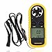 Anemometer, Digital LCD Wind Speed Meter Gauge Air Flow Velocity Thermometer Measuring Device with Backlight for Windsurfing, Sailing, Kite Flying, Surfing Fishing Etc. (Mini Anemometer) (Yellow)
