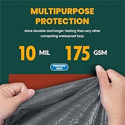 Large Waterproof Tarp - Heavy Duty 10 Mil Thick